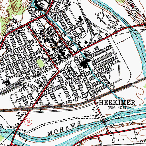 Topographic Map of Saint Anthony Italian Roman Catholic Church, NY