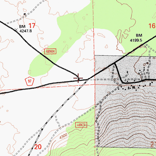 Topographic Map of Tionesta Post Office, CA