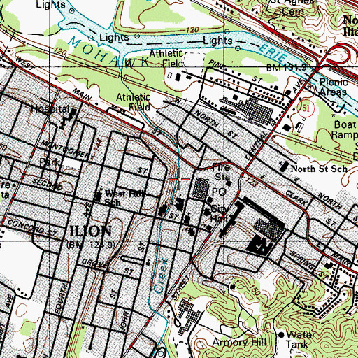 Topographic Map of Ilion Park, NY