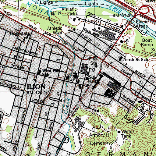 Topographic Map of School of the Annunciation, NY