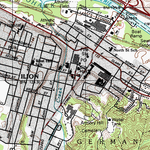 Topographic Map of First Presbyterian Church, NY