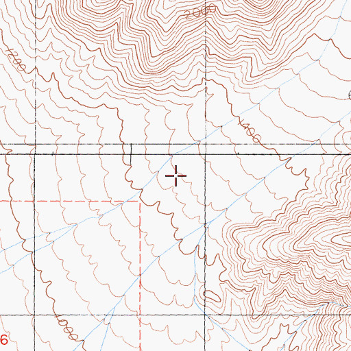 Topographic Map of Titanothere Canyon, CA