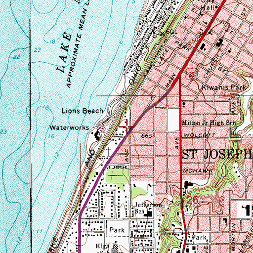 Topographic Map of Point Park, MI
