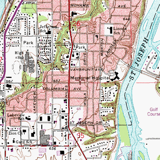 Topographic Map of Botham Park, MI