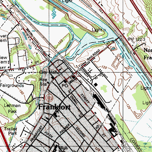 Topographic Map of North Side Public School, NY
