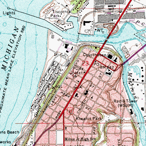 Topographic Map of Whittlesey Park, MI