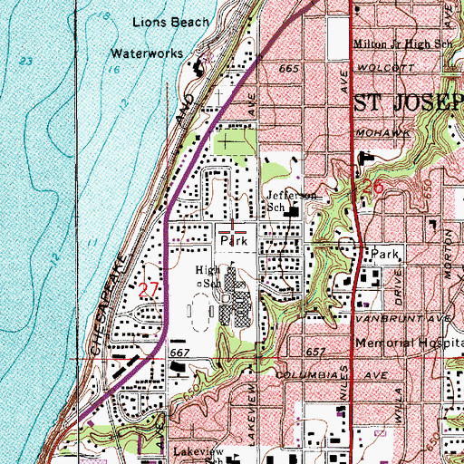 Topographic Map of Dickenson Park, MI