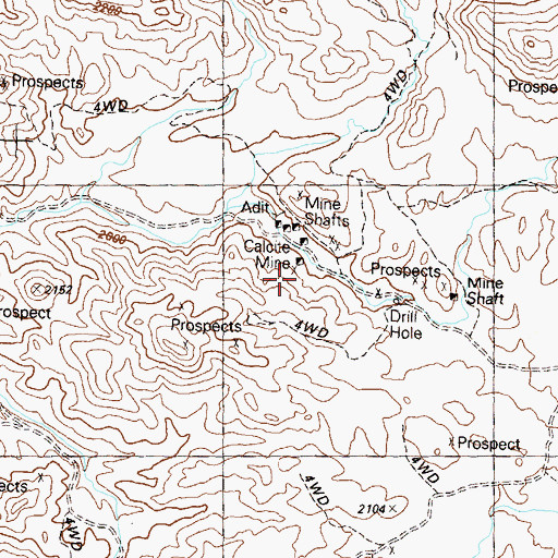 Topographic Map of Calcite Mine, AZ