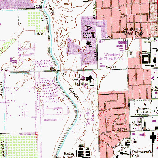 Topographic Map of Yuma Regional Medical Center Heliport, AZ