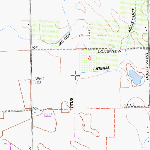 Topographic Map of Titus Lateral, CA