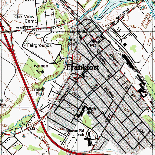 Topographic Map of Saint Mary's Roman Catholic Church, NY