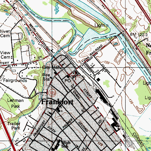 Topographic Map of First Methodist Church, NY