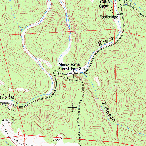 Topographic Map of Tobacco Creek, CA