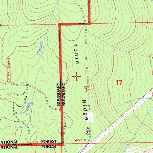 Topographic Map of Tobin Ridge, CA