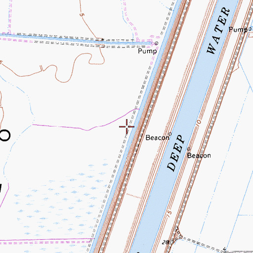 Topographic Map of Toe Drain, CA