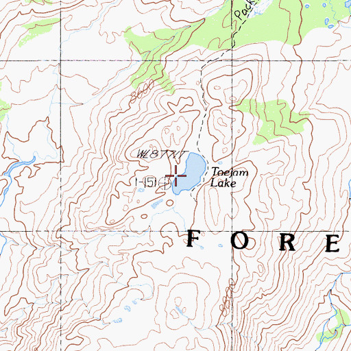 Topographic Map of Toejam Lake, CA