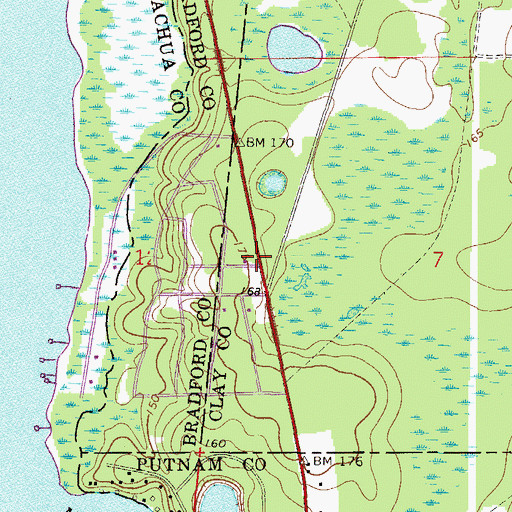 Topographic Map of Believers Worship Center Church of God, FL