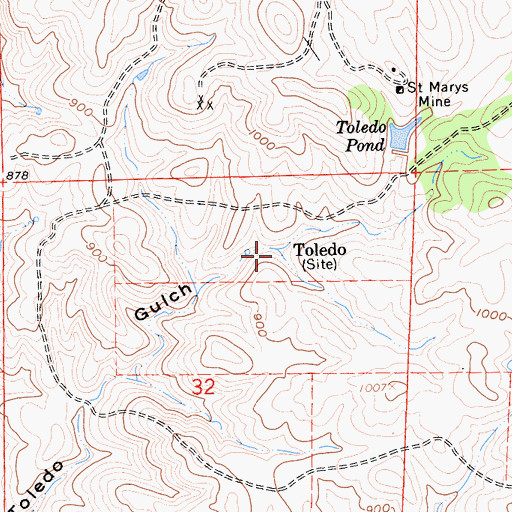 Topographic Map of Toledo, CA
