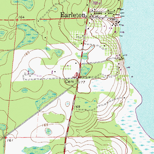 Topographic Map of Saint Johns Cemetery, FL