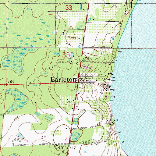 Topographic Map of Earleton Post Office, FL