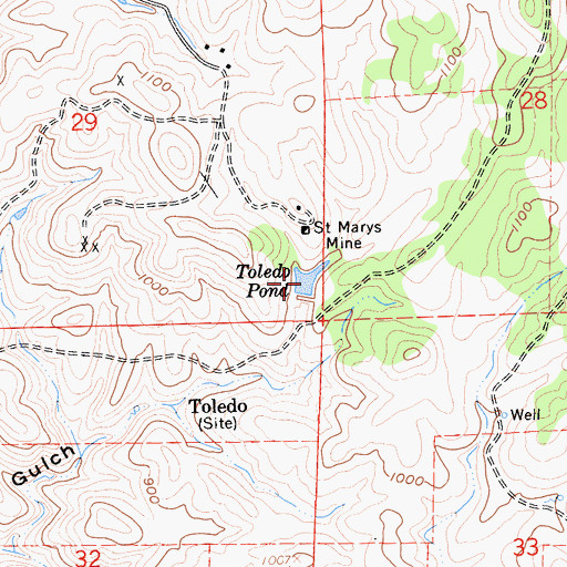 Topographic Map of Toledo Pond, CA