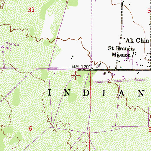 Topographic Map of Ak Chin Community Center, AZ