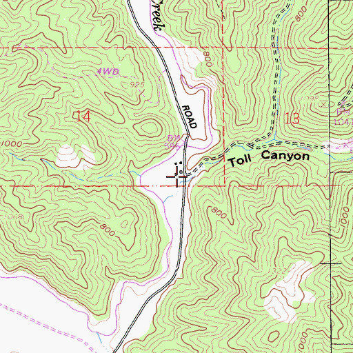 Topographic Map of Toll Canyon, CA
