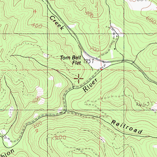 Topographic Map of Tom Bell Creek, CA