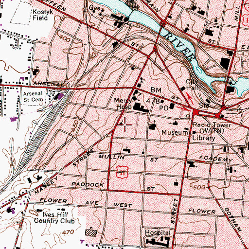 Topographic Map of First Church of Christ Scientist, NY