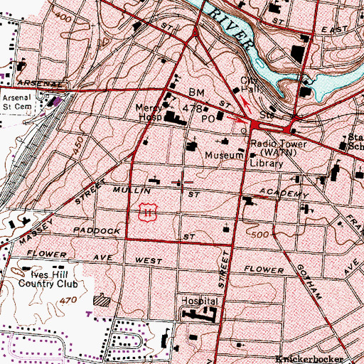 Topographic Map of West Side Church of Christ, NY