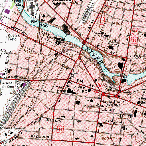 Topographic Map of Concordia Lutheran Church, NY