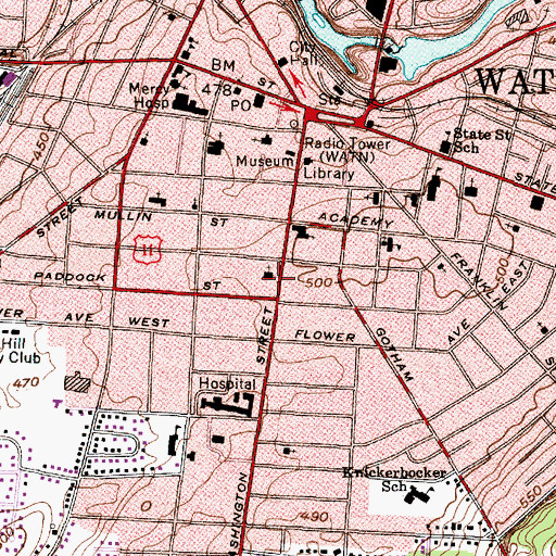 Topographic Map of All Souls Universalist Church, NY