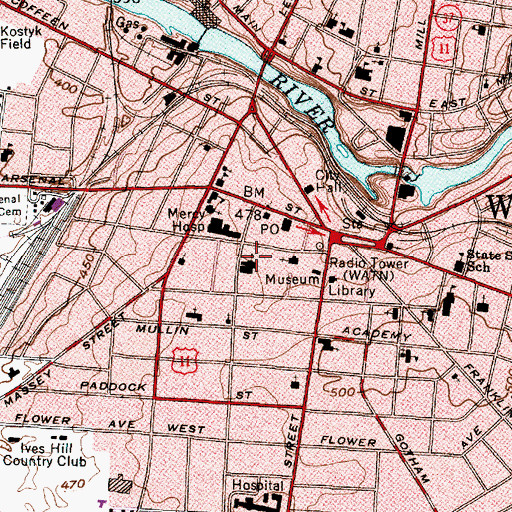 Topographic Map of Trinity Episcopal Church, NY