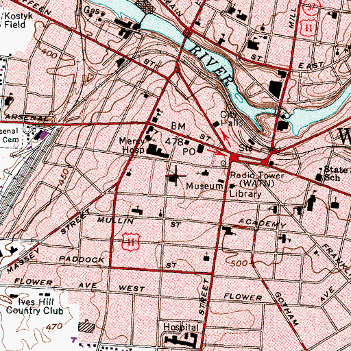 Topographic Map of Trinity House, NY
