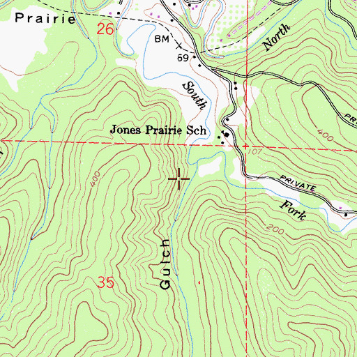 Topographic Map of Tom Gulch, CA