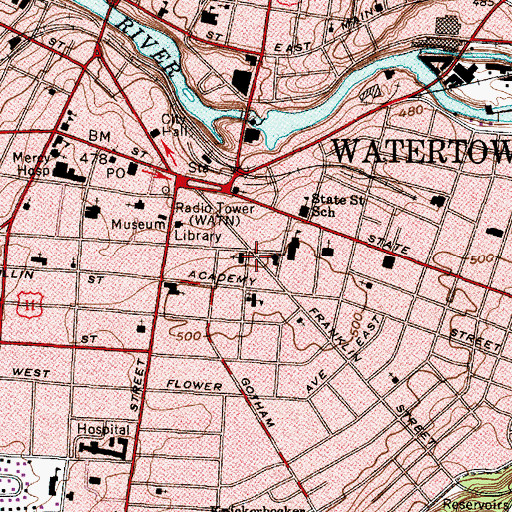 Topographic Map of Seventh Day Adventist Church, NY