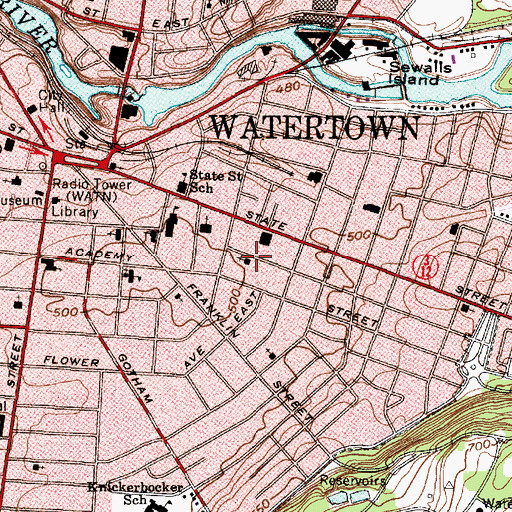 Topographic Map of First Church of the Nazarene, NY