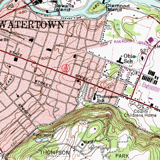 Topographic Map of Parkside Alliance Church, NY