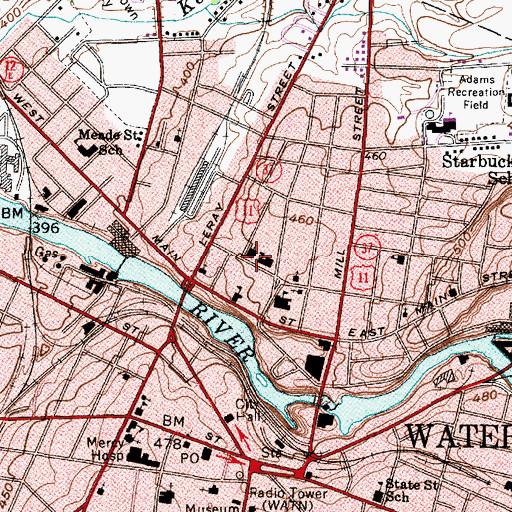 Topographic Map of Our Lady of the Sacred Heart Roman Catholic Church, NY