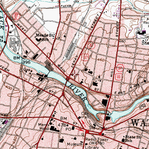 Topographic Map of Hope Presbyterian Church, NY