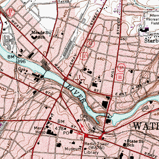Topographic Map of Saint Josephs Convent, NY