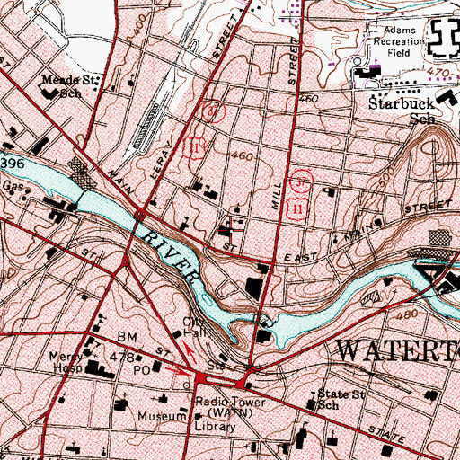 Topographic Map of Cooper Public School, NY