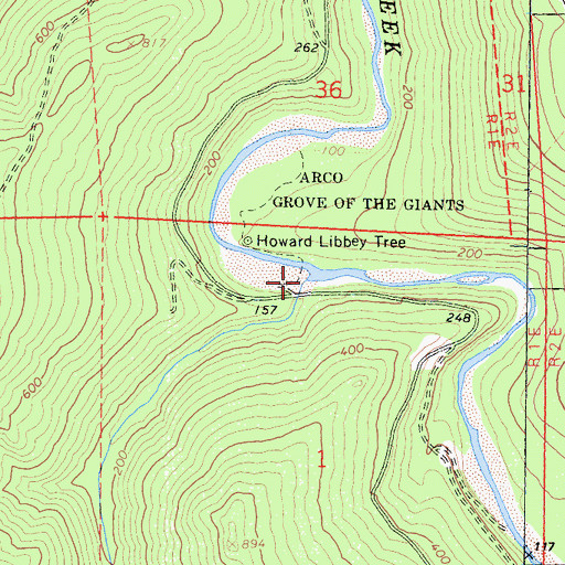 Topographic Map of Tom McDonald Creek, CA