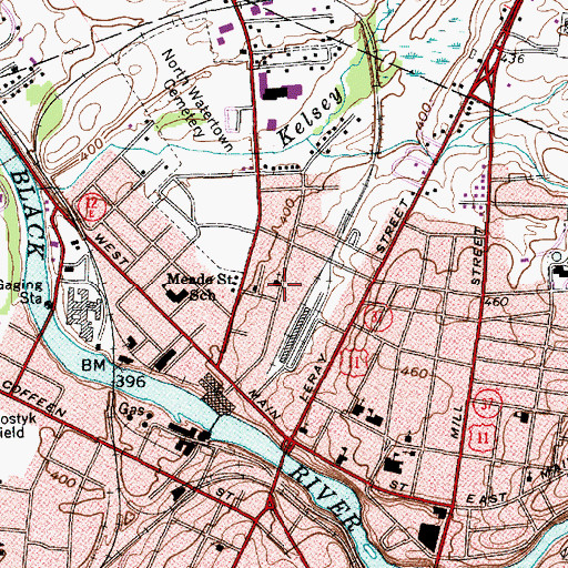 Topographic Map of Thomas African Methodist Episcopal Zion Church, NY