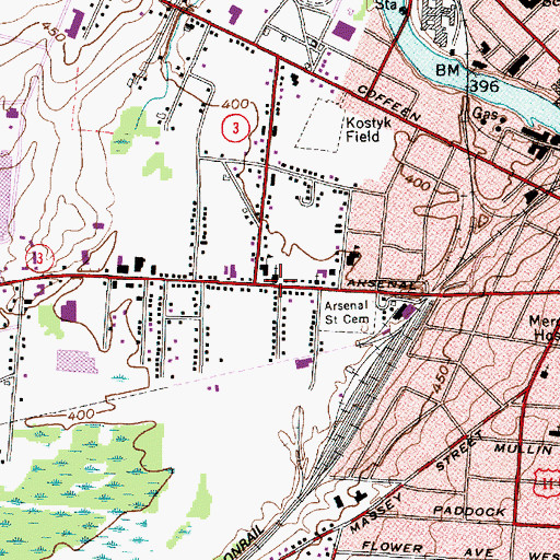Topographic Map of Saint Anthony's Roman Catholic Church, NY