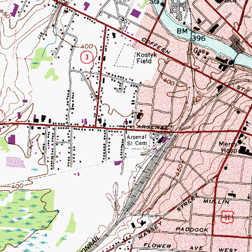 Topographic Map of Concordia Lutheran Church, NY