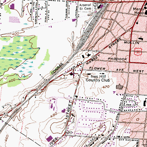 Topographic Map of Massey Street Elementary School, NY