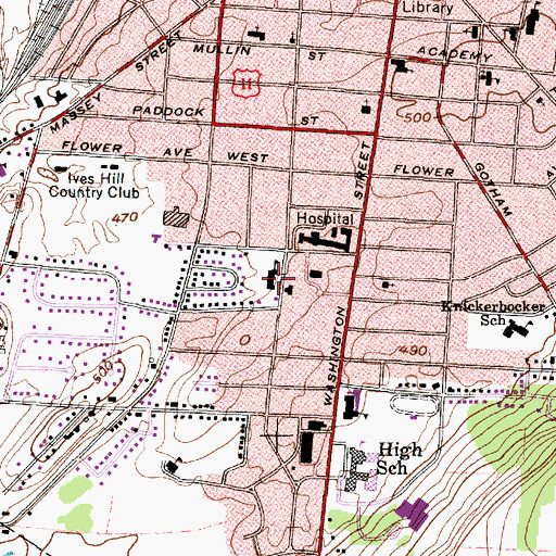 Topographic Map of Sherman School, NY