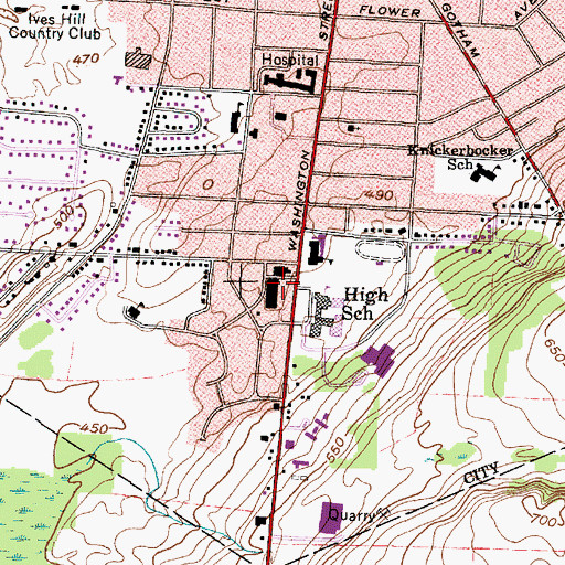 Topographic Map of Watertown Shopping Plaza Shopping Center, NY