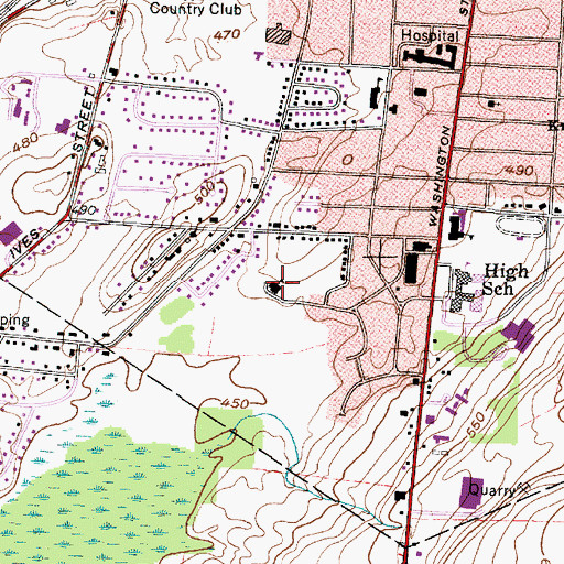 Topographic Map of Butterfield School, NY